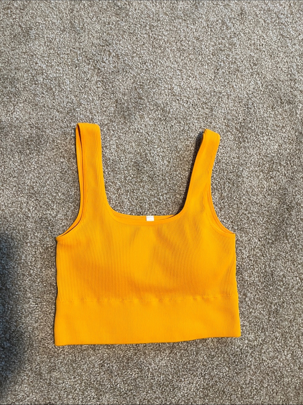 Ribbed Tank Crop Top - Bright Mustard